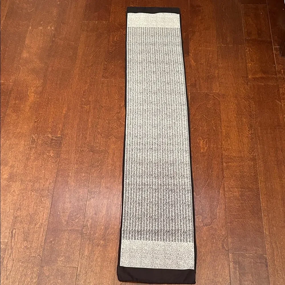 Hand Rolled Neutral Black and Taupe Rectangle Scarf, Lightweight and Versatile
